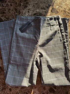 Dynamite Men's Glen Plaid Dress Pants in Gray and Black